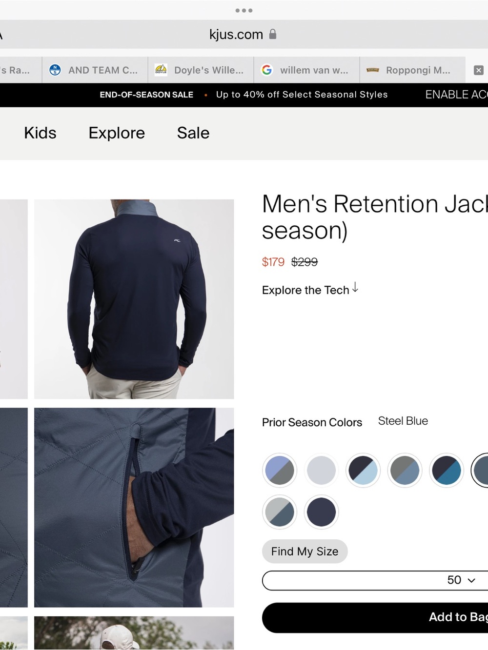 Kjus Men's Navy Retention Jacket The Farms Golf Club